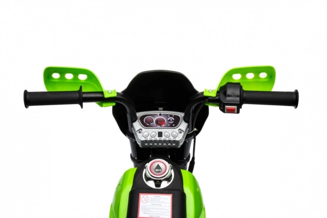 Dječji električni cross motor na akumulator – zelena, s pomoćnim kotačima i LED svjetlima