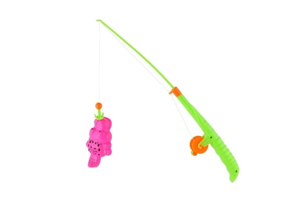 Igra riba/ribar s magnetom 3 kom+štap plastika 34 cm, miješane boje na kartonu