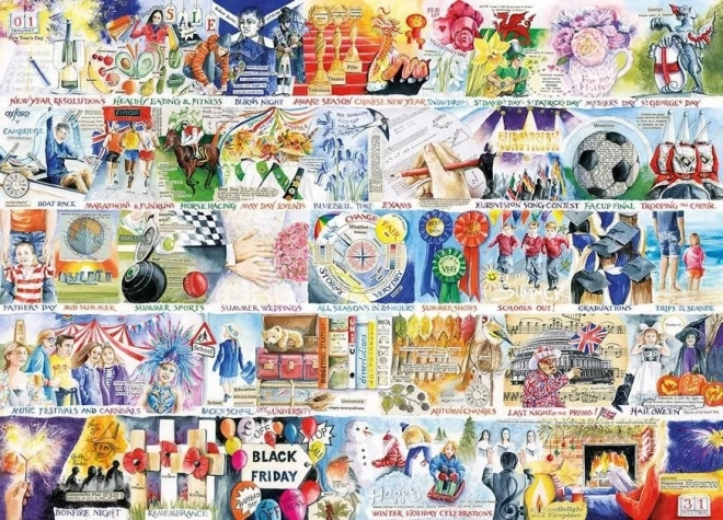 Puzzle Godina provedena u Velikoj Britaniji 1000 dijelova