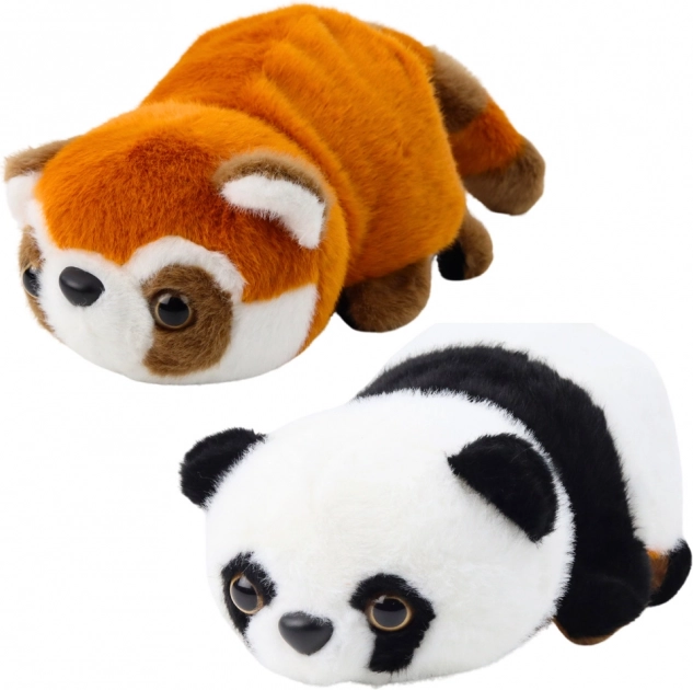 Plišana igračka 2u1 - Panda crvena i klasična 22 cm