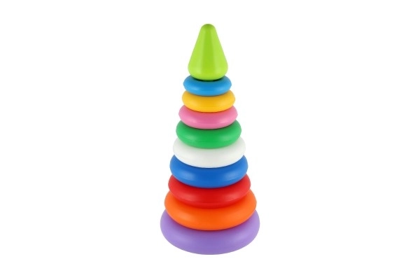 Slagalica piramida s prstenovima plastika 2 boje u mreži 15x31cm 12m+