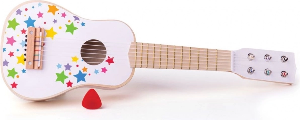 Drvena dječja gitara s motivom zvijezda