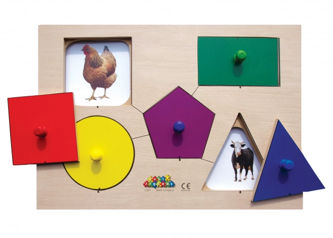 Just Jigsaws Drvene ploče puzzle Tvore i memorija 6 dijelova i 4 predloška