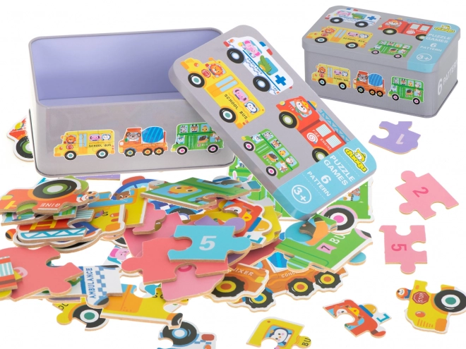Puzzle u limenoj kutiji - autići