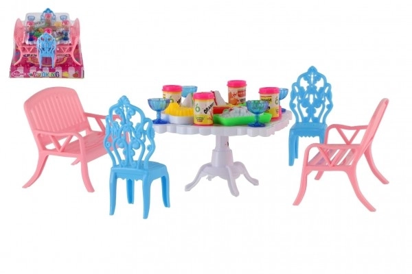 Namještaj za lutke plastika 4 boje u blisteru 14x11x16cm