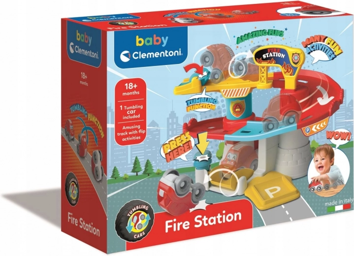 Clementoni Baby autogaraža Tumbling Cars – vatrogasna postaja
