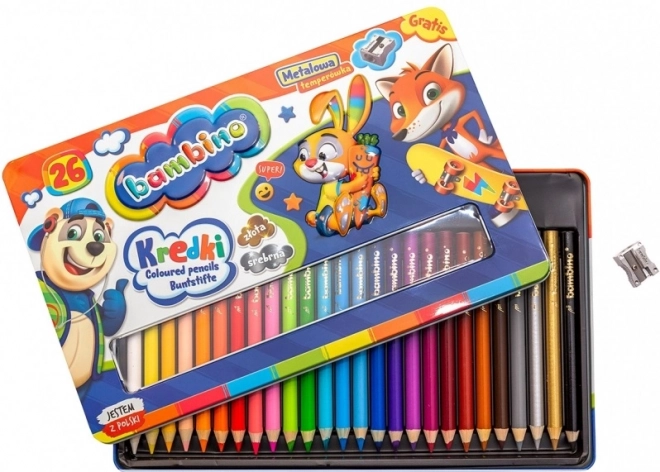 BAMBINO Drvene bojice pastelne, metalna kutijica