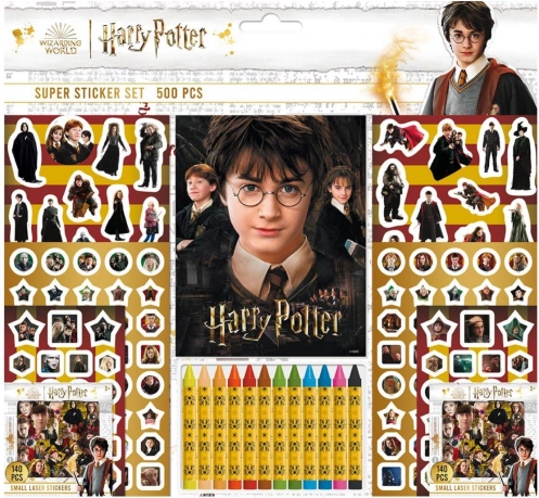 Set naljepnica HARRY POTTER s blokom i voštanim bojama