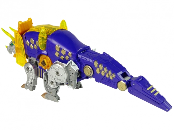 Dinobots robotska pucaljka Ljubičasti Triceratops s metom