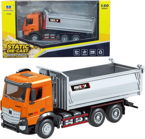 Metalni kiperski kamion Huina narančasti 1:50