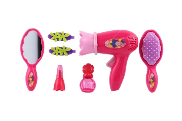 Set ljepote/Mala frizerka sa sušilom za kosu i dodacima plastika 2 vrste na kartici 18,5x27,5 cm, 12 komada u kutiji