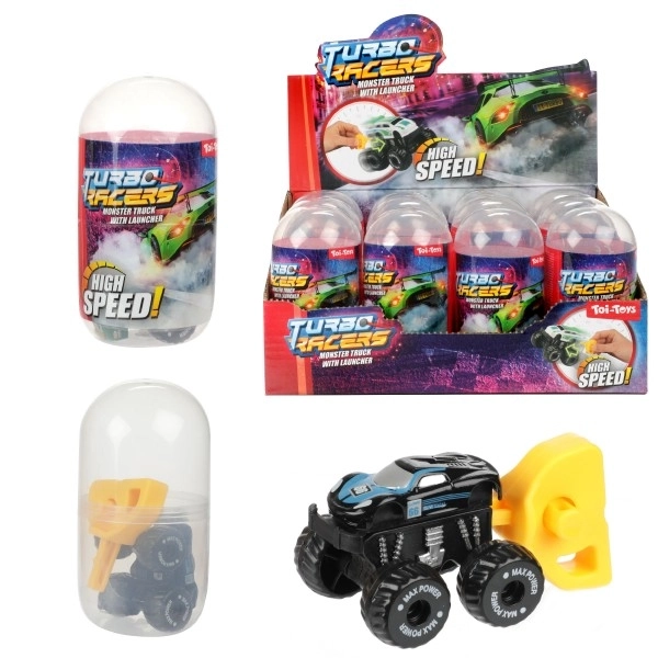 Auto terensko mini sa starterom plast 4cm u plastičnom jajetu 5x10cm 12ks u kutiji