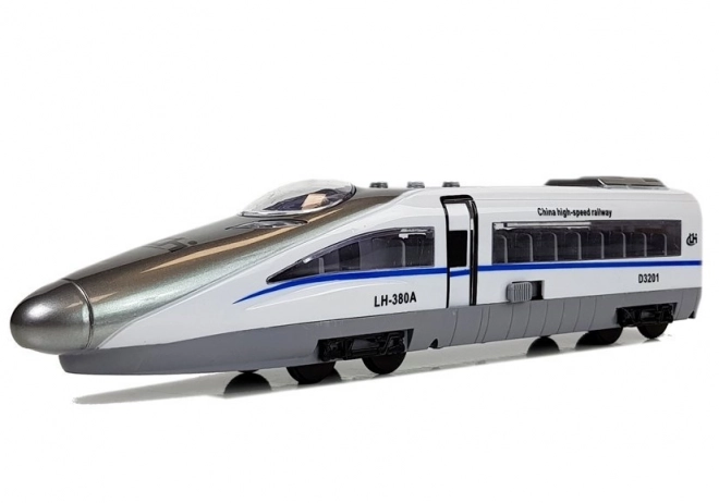 Vlak Pendolino s povlačenjem bijeli sa zvukom i svjetlima