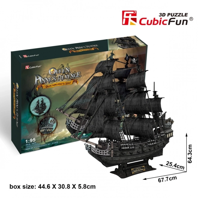 3D puzzle Jedrenjak Queen Anne's Revenge od CubicFun