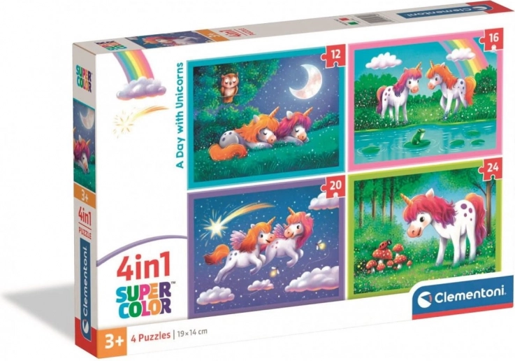 Clementoni puzzle jednorog 4u1 (12–24 dijelova)