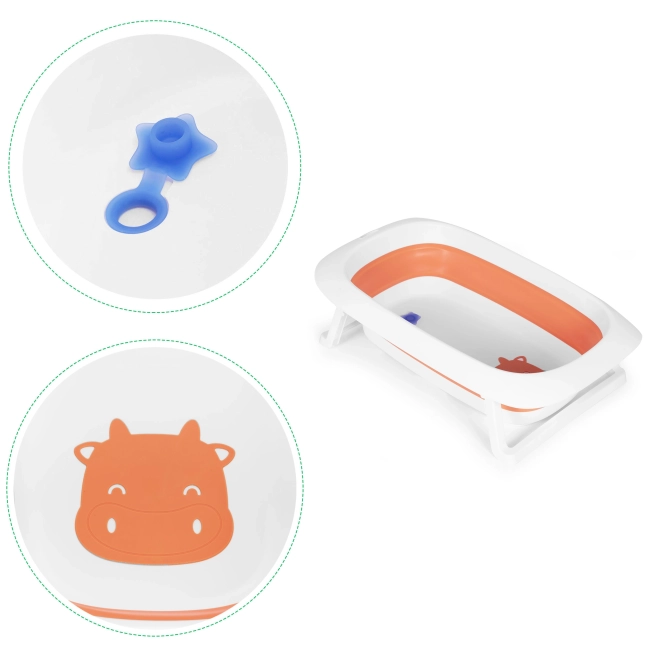 Dječja kada - sklopiva kada s odvodom 81 cm - ECOTOYS – narančasta