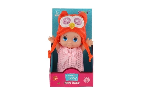 Lutka/dijete s kapom plast čvrsto tijelo 15cm 4 vrste u kutiji 9x16x6cm