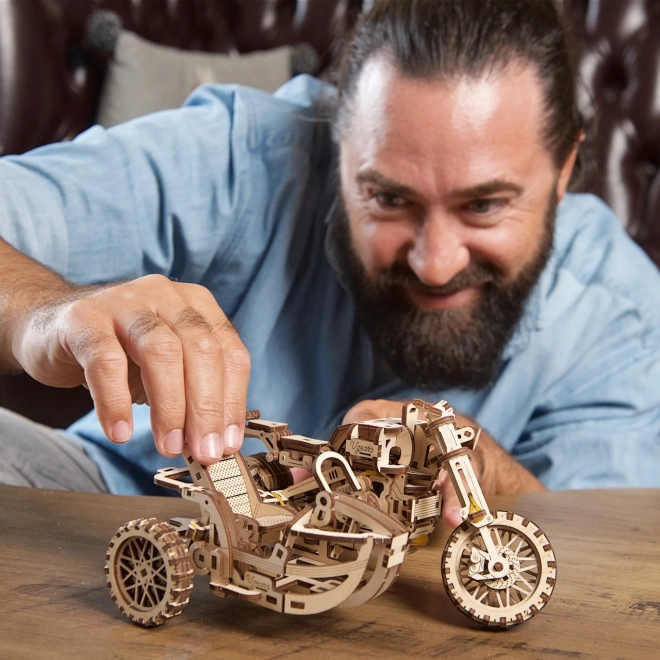 Ugears 3D slagalica Motocikl s prikolicom 380 dijelova