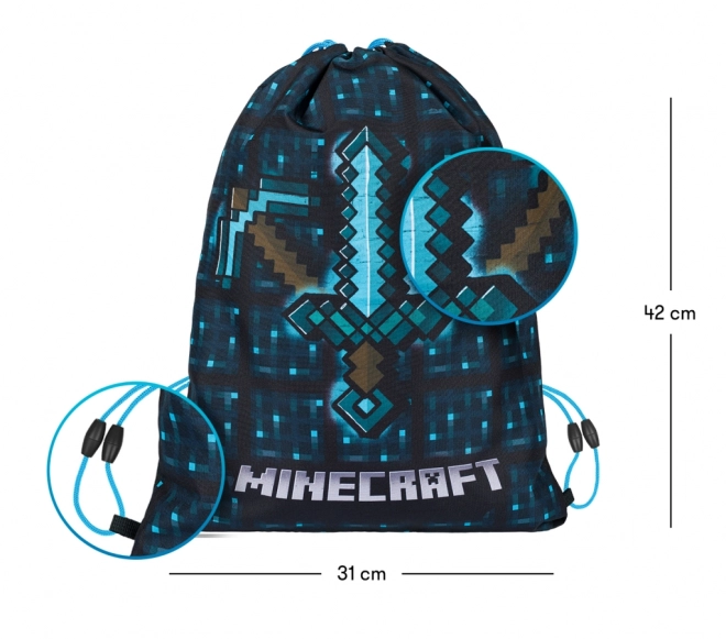 Minecraft 2 set plava sjekira i mač pernica i vrećica