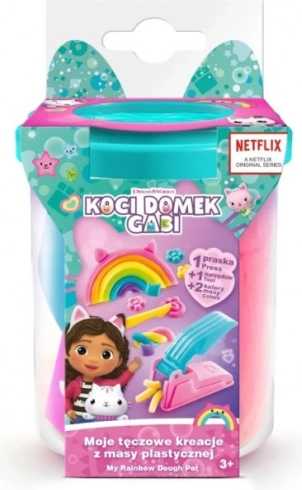 Set s plastičnom masom Gabi's Cat's House Moje duge kreacije - tirkizna čaša