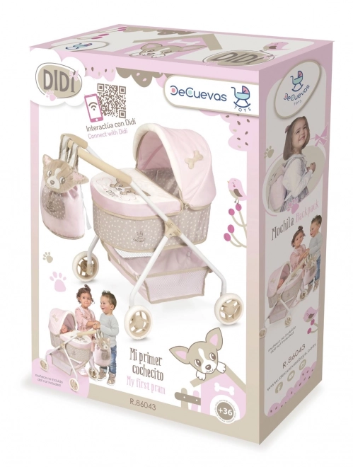 DeCuevas 86043 Moj prvi kolica za lutke s ruksakom DIDI 2021 - 56 cm