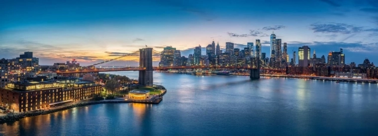 Panoramske puzzle Brooklynški most, New York 1000 dijelova