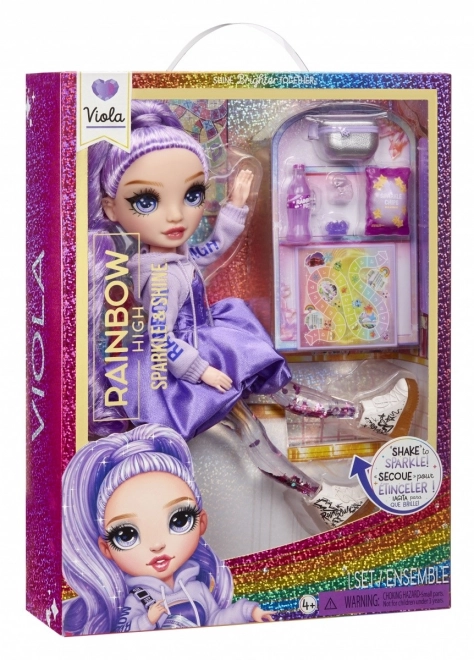 Rainbow High Sjaj i Sjaj Moda lutka - Viola (Ljubičasta)