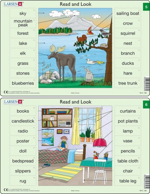 Puzzle engleski – riječnik, 16 dijelova