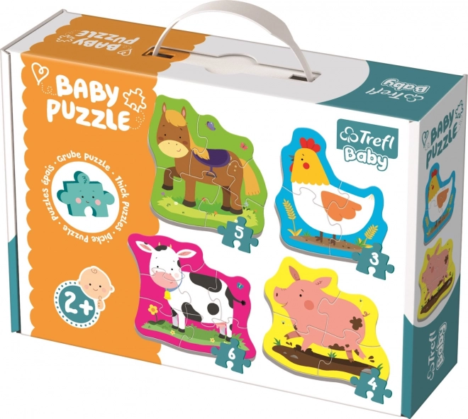TREFL baby puzzle Životinje na farmi 4u1 (3,4,5,6 dijelova)