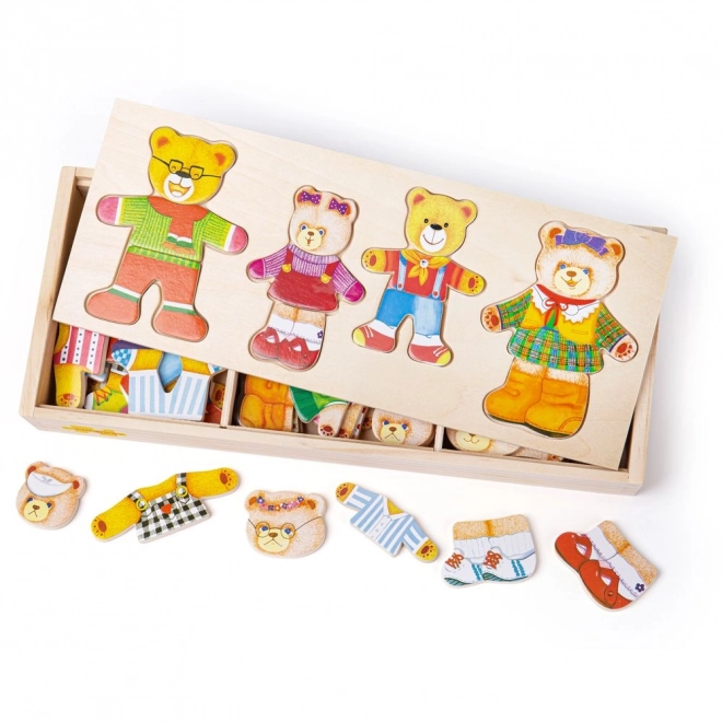 Bigjigs Toys Puzzle za Oblacenje - Medvjedića Obitelj
