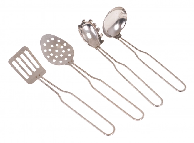 Set metalnih lonaca za djecu 3+ s kuhinjskim dodacima i pregačom