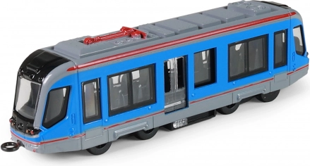 Metalni plavi tramvaj 20 cm s povratnim pogonom
