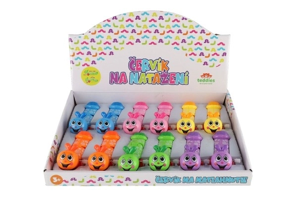 Namotani crvić koji puže, plastika 13cm, 6 boja, 12 komada u kutiji