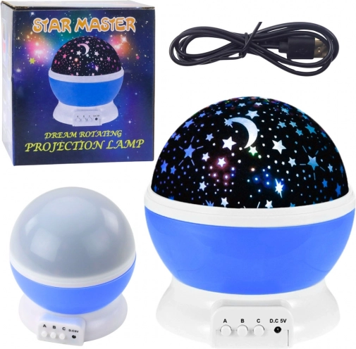 Rotirajući projektor zvijezda 360° LED noćna lampica – plava