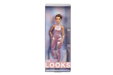 Barbie Looks s kratkom kosom u ružičastom outfitu HRM14