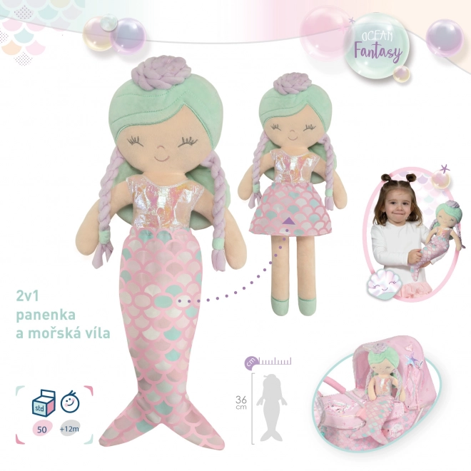 DeCuevas 20141 Pliš lutka 2u1 OCEAN FANTASY - 36 cm