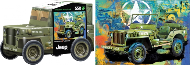 Eurographics puzzle u limenoj kutiji Vojni džip 550 dijelova