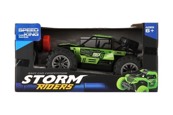 Auto RC buggy teren zeleno 22cm plast 2,4GHz na baterije + punjivi paket u kutiji 32x16x18cm
