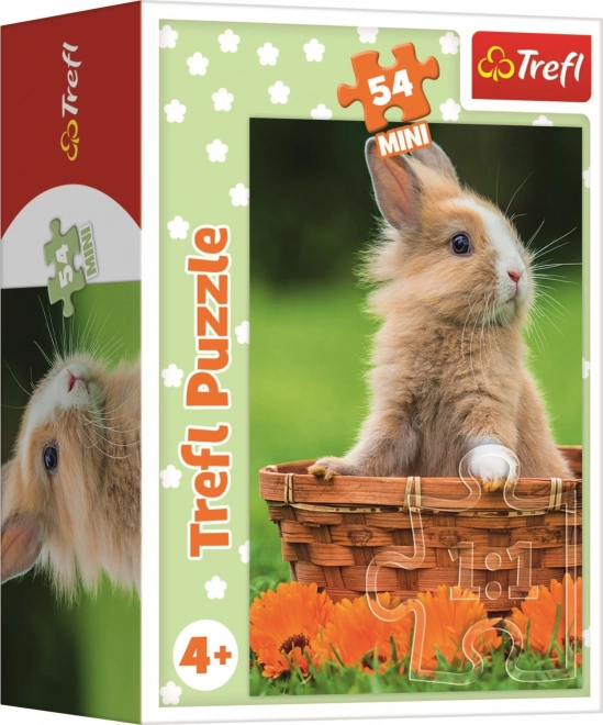 Trefl puzzle Slatke životinje: zečić u košari 54 dijelova