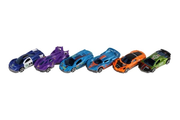 Auto sportski 6 kom metal/plastika 8 cm slobodni hod u kutiji 10,5x27,5x4 cm