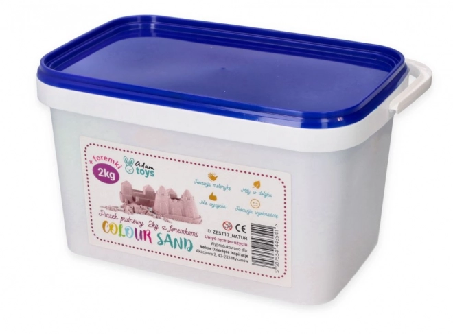 ADAM TOYS Kinetički pijesak ružičasti 2 kg + kalupi i lopatica