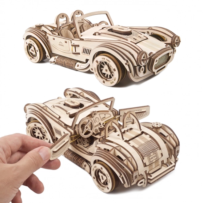 Ugears 3D drveni mehanički puzzle Driftajući trkaći auto Kobra