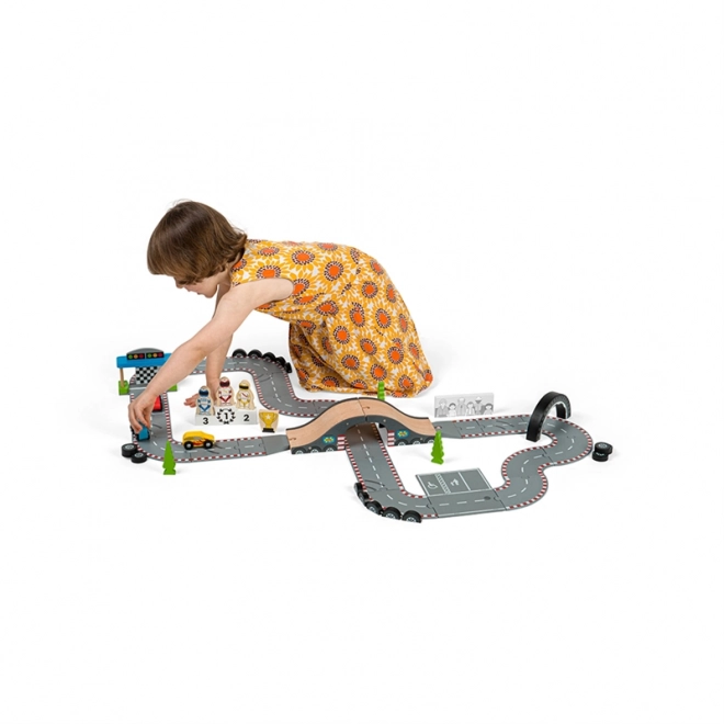 Bigjigs Rail Drvena autodromska staza za utrke dana
