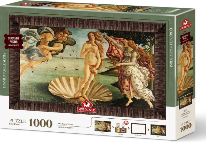 ART PUZZLE Slagalica s okvirom i ljepilom 3v1 1000 dijelova – Rođenje Venere