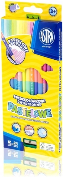 Trokutaste dvostrane pastele u pastelnim bojama 12 kom (24 boja) ASTRA