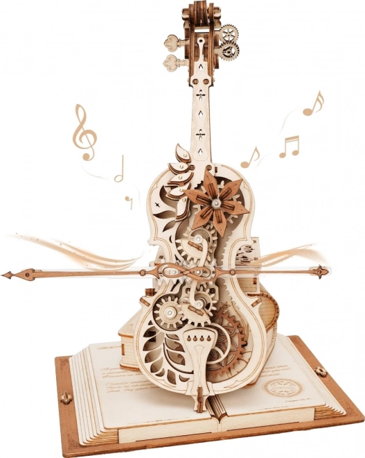 RoboTime drvene mehaničke slagalice Čarobni violončelo (električni pogon)