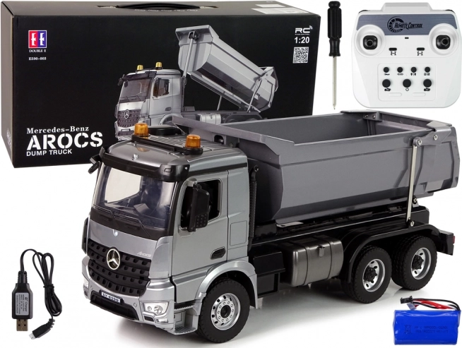 Metalni RC kiperski kamion MERCEDES-BENZ Arocs s upravljanjem putem aplikacije 1:20