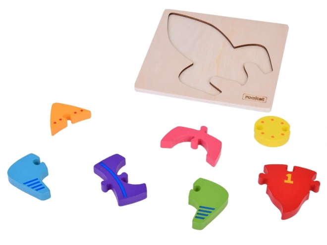 Drvene puzzle Montessori raketa