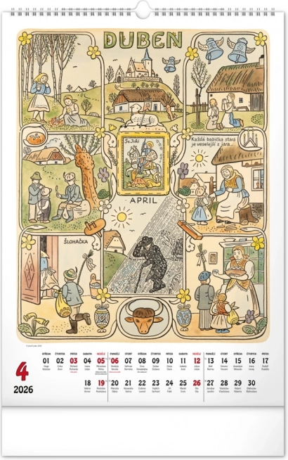 Zidni kalendar Josef Lada 2026