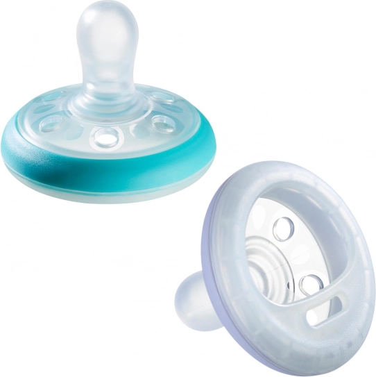 Duda, breast-like, silikon Natural Night, 6–18 mj., 2 kom